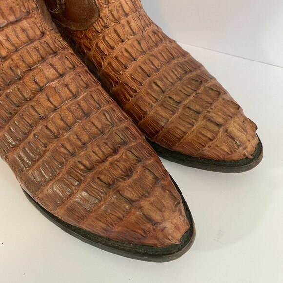 Tony Lama Royal Hornback Caiman Alligator Boots Mens 10 D Brown CZ1010 Exotic - Picture 3 of 9
